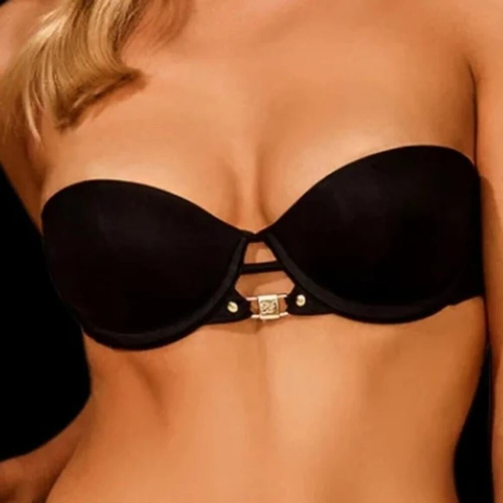 HONEY BIRDETTE Everyday Smooth Convertible Push Up Bra Black Strapless 30DD NWT - Picture 9 of 9